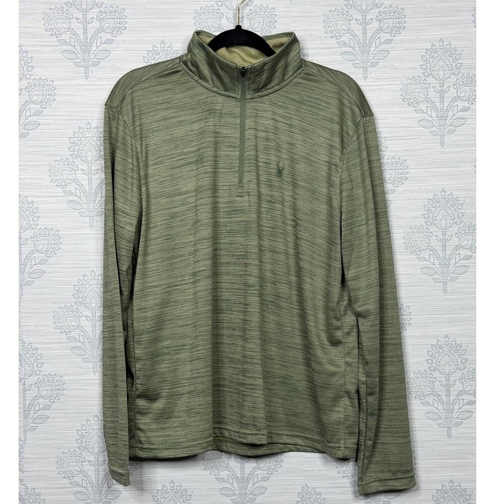 Spyder Men's Active Quarter-Zip Pullover in the color Spruce Green/Size-Medium
